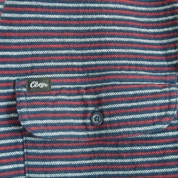 Obey Men’s Heavy Cotton Button Down Shacket Shirt | Medium - Picture 4 of 10